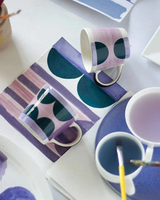 Amelia Hand painted Chai Mugs - Set Of 4